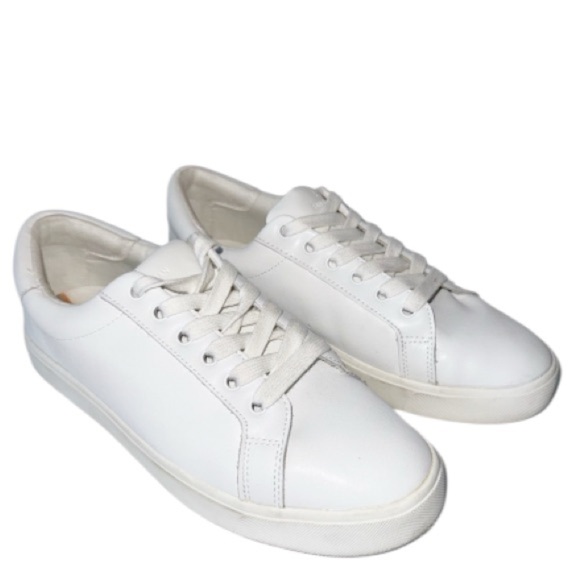 Sam Edelman Ethyl Low Top Leather Sneaker White Classic Minimalist Sz 9 - Picture 2 of 10
